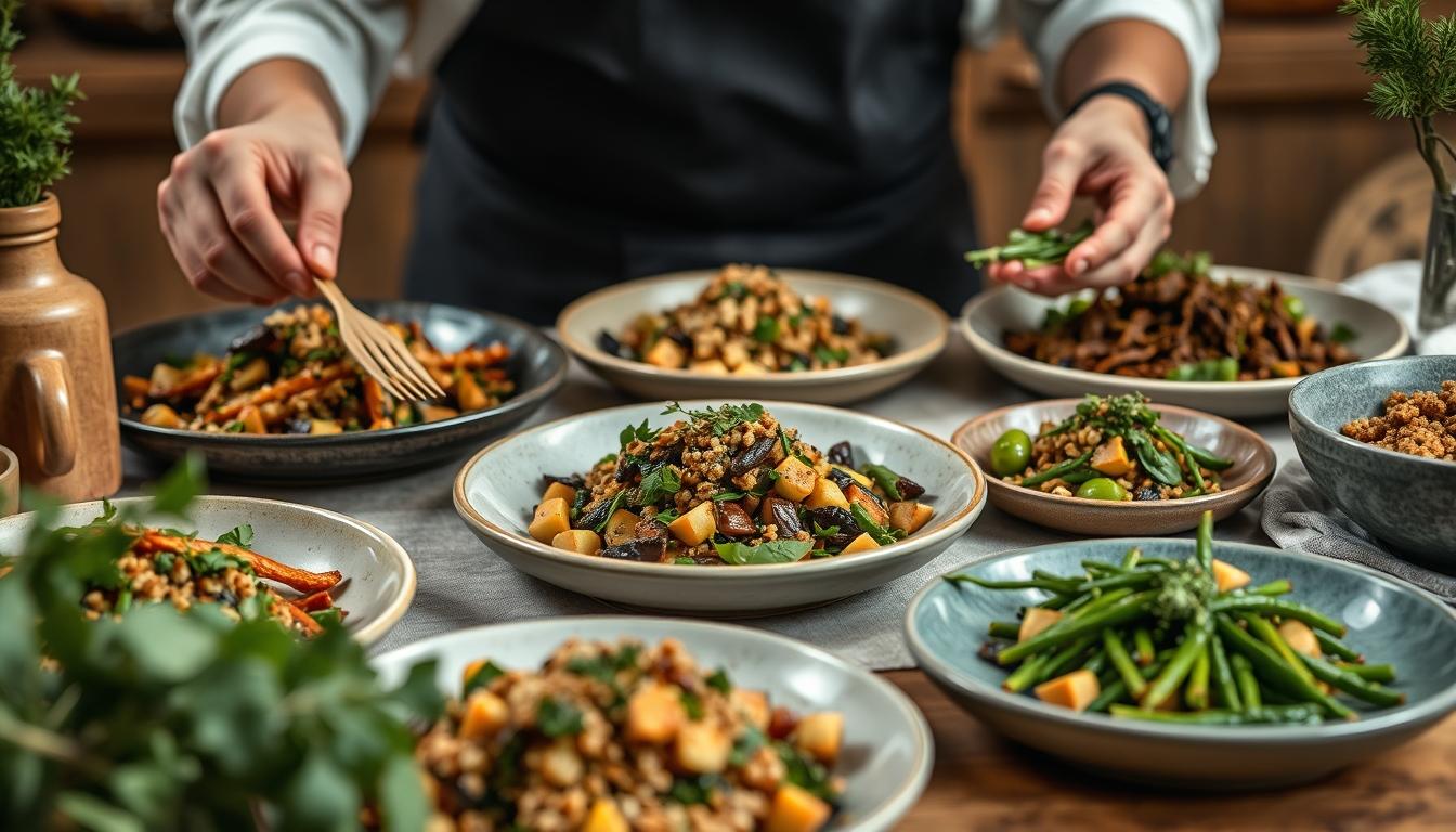 Quick weeknight dinner prepared in a home kitchen